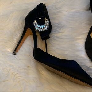 Ivanka trump satin crystal heels